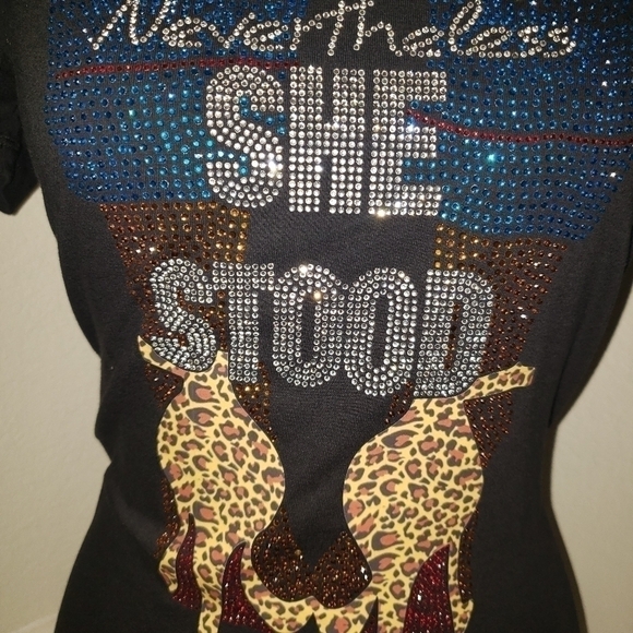 Women Rhinestone Fitted Top As We Stood - Picture 3 of 3